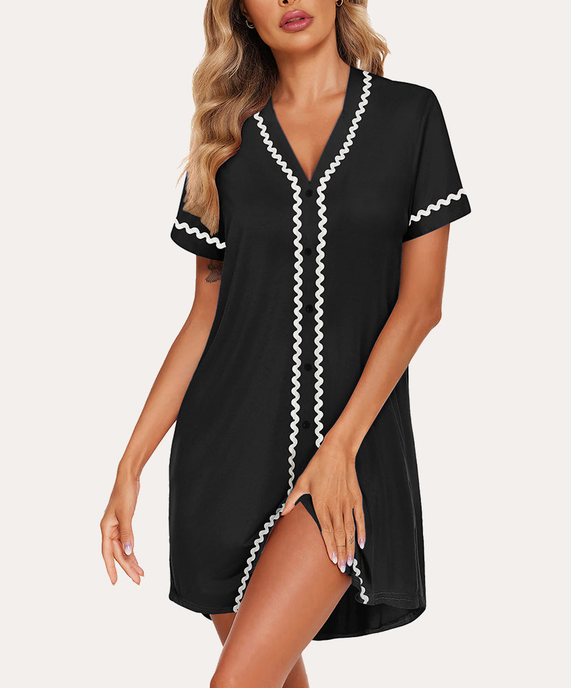 Comfy Trendy Rickrack Trim Sleepshirt (US Only)