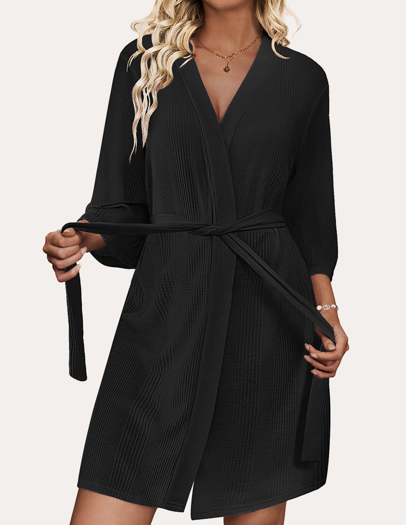 Luxe Comfy Waffle Kimono Bathrobe (US Only)