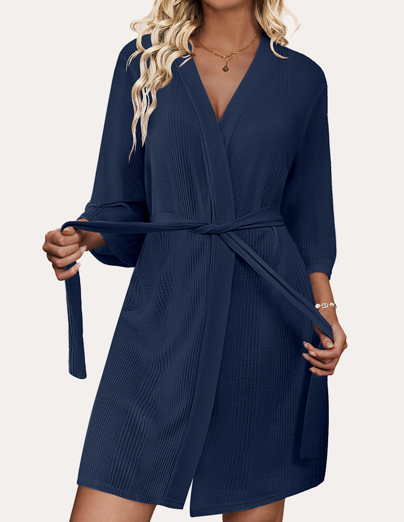 Luxe Comfy Waffle Kimono Bathrobe (US Only)