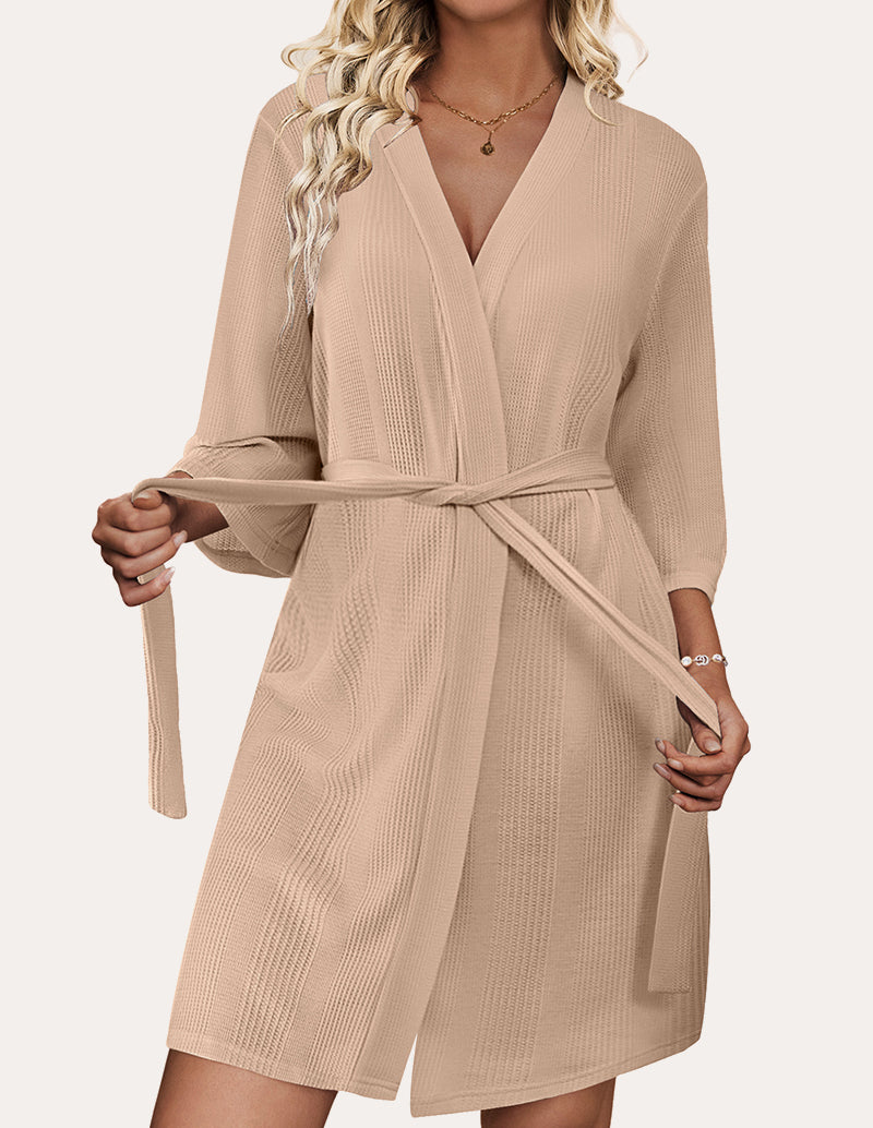 Luxe Comfy Waffle Kimono Bathrobe (US Only)