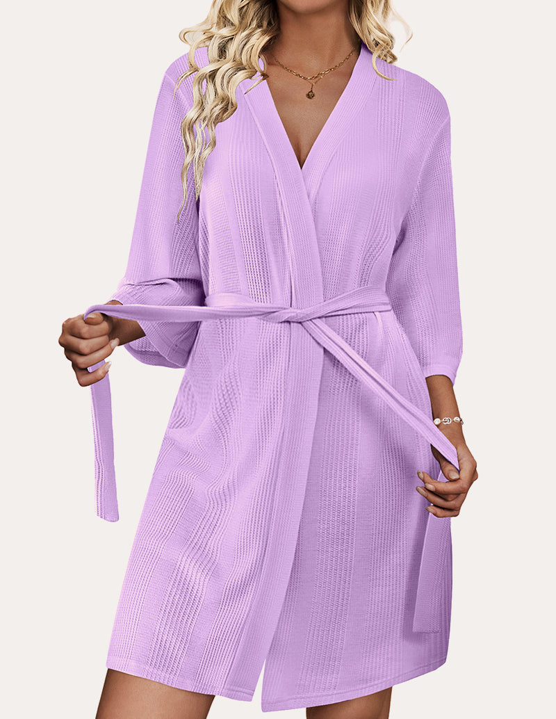 Luxe Comfy Waffle Kimono Bathrobe (US Only)