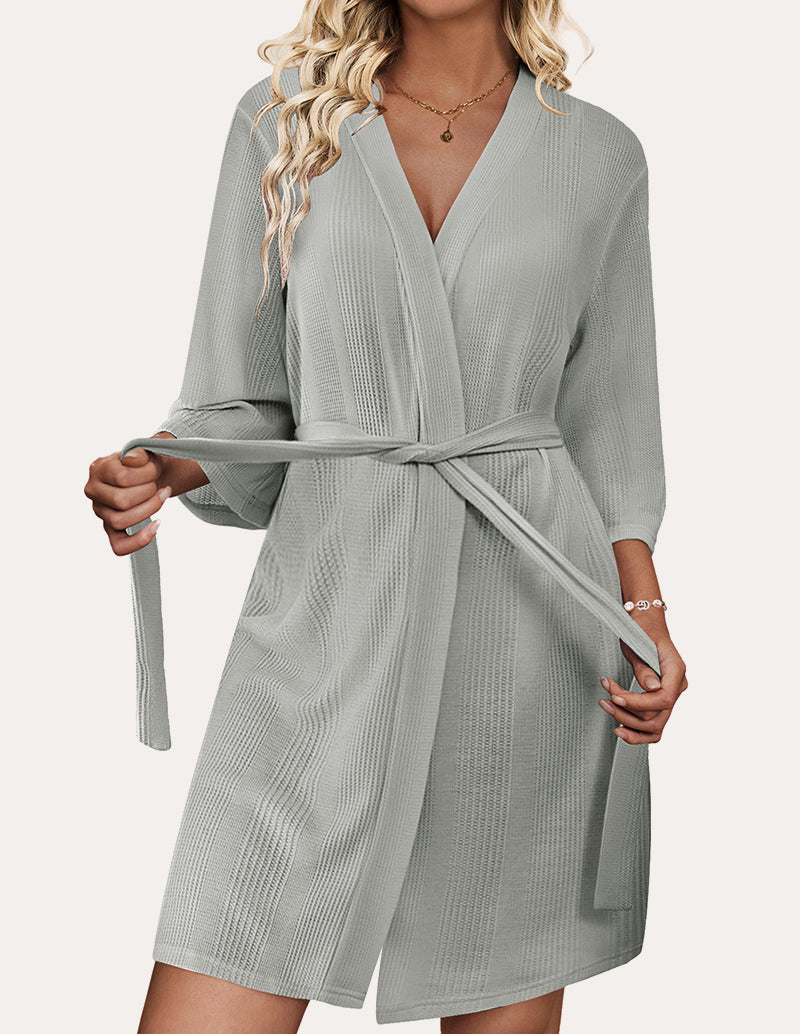 Luxe Comfy Waffle Kimono Bathrobe (US Only)