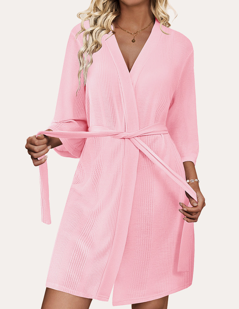 Luxe Comfy Waffle Kimono Bathrobe (US Only)