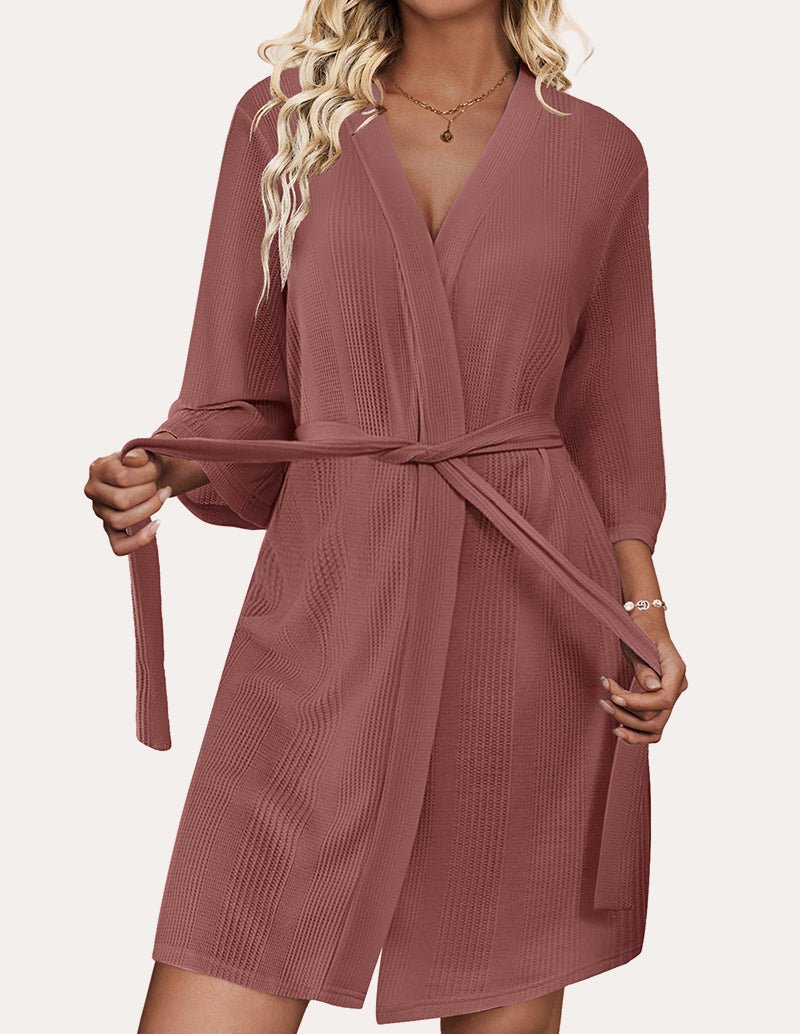 Luxe Comfy Waffle Kimono Bathrobe (US Only)