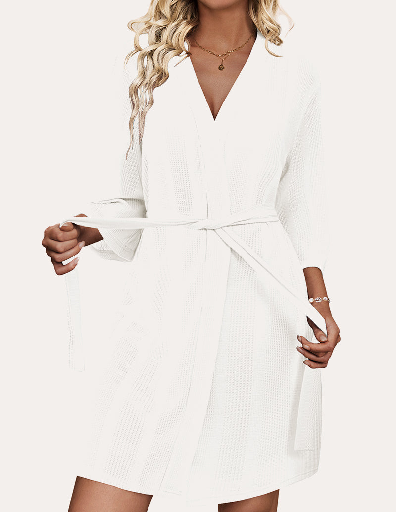 Luxe Comfy Waffle Kimono Bathrobe (US Only)