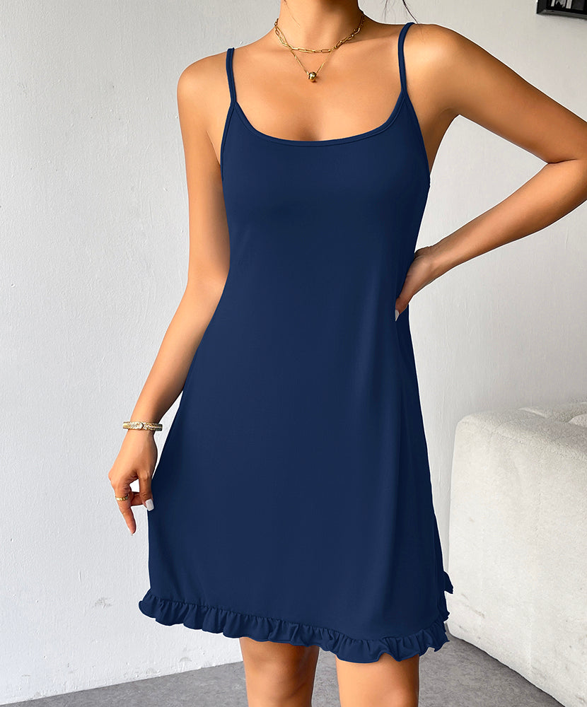 Ruffled Hemline Sleeveless Nightgowns (US Only)