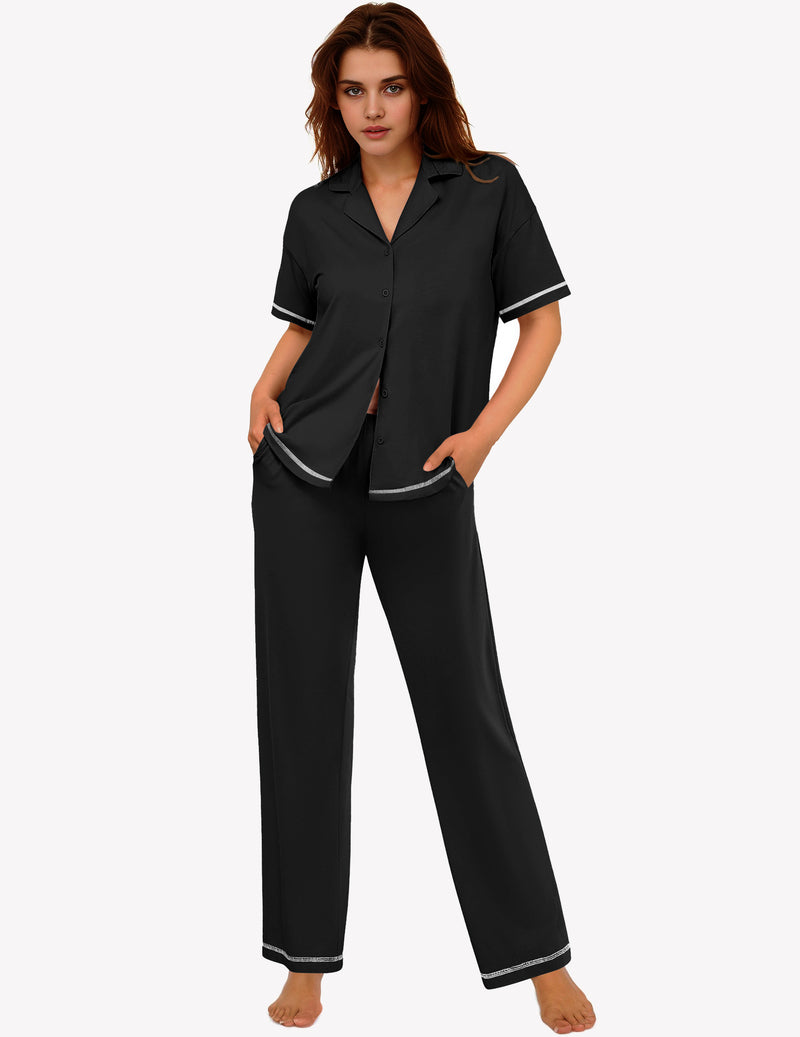 Ekouaer Cotton Pajamas Sets 2 Piece Lounge Set