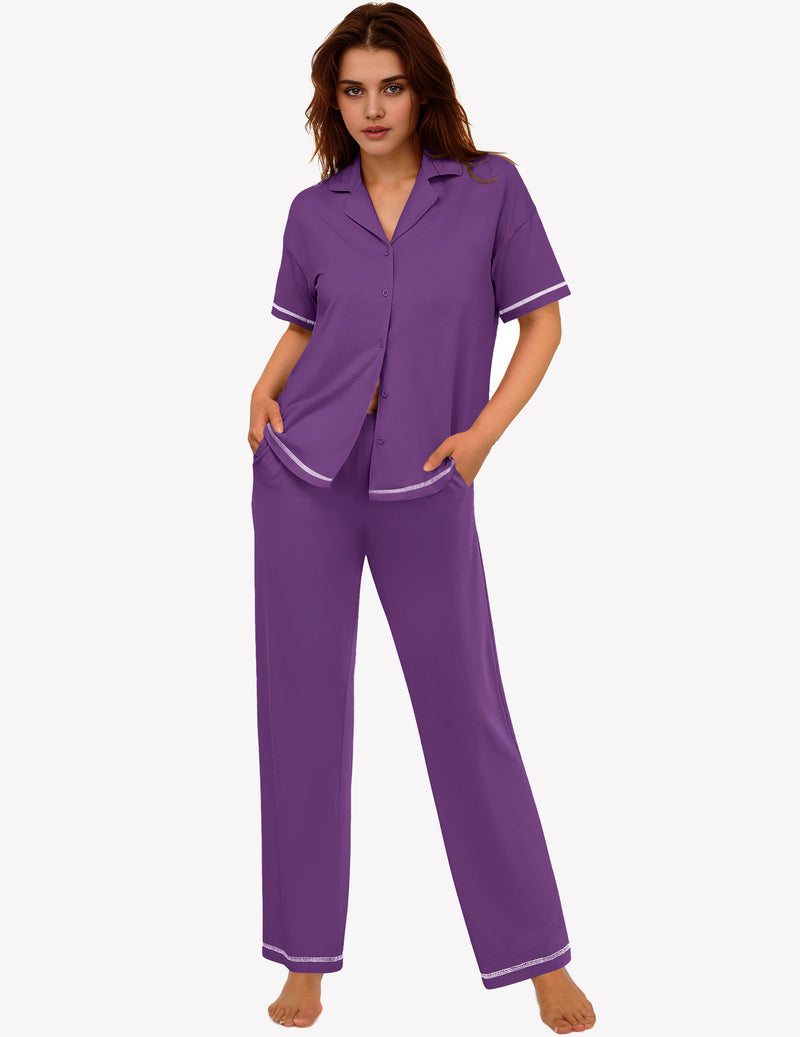 Ekouaer Cotton Pajamas Sets 2 Piece Lounge Set