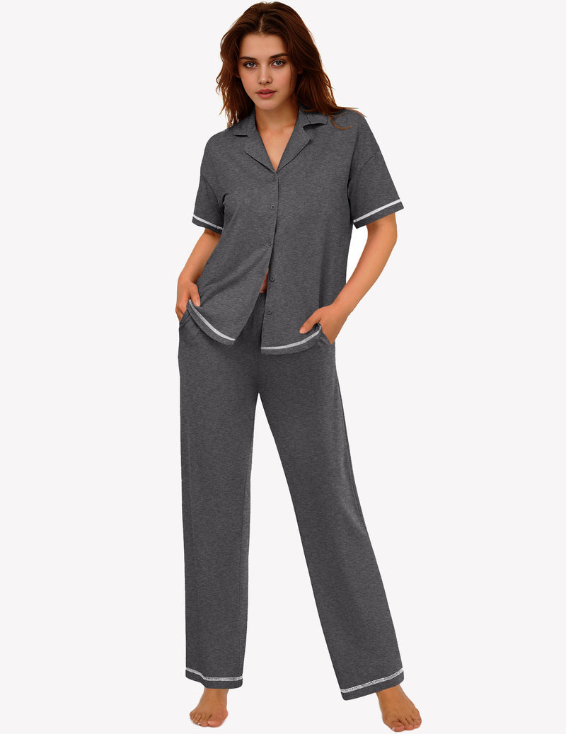 Ekouaer Cotton Pajamas Sets 2 Piece Lounge Set