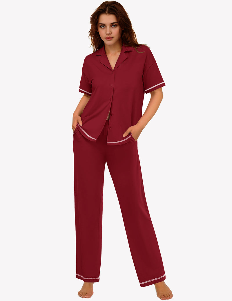 Ekouaer Cotton Pajamas Sets 2 Piece Lounge Set