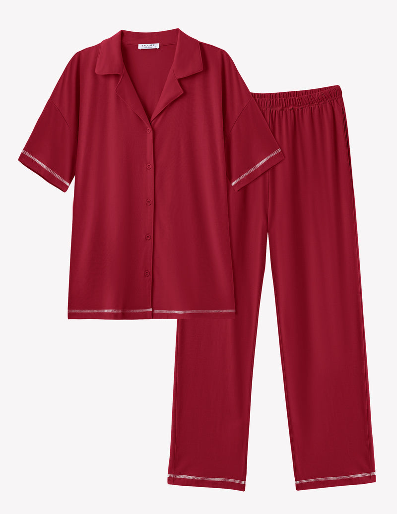Ekouaer Cotton Pajamas Sets 2 Piece Lounge Set