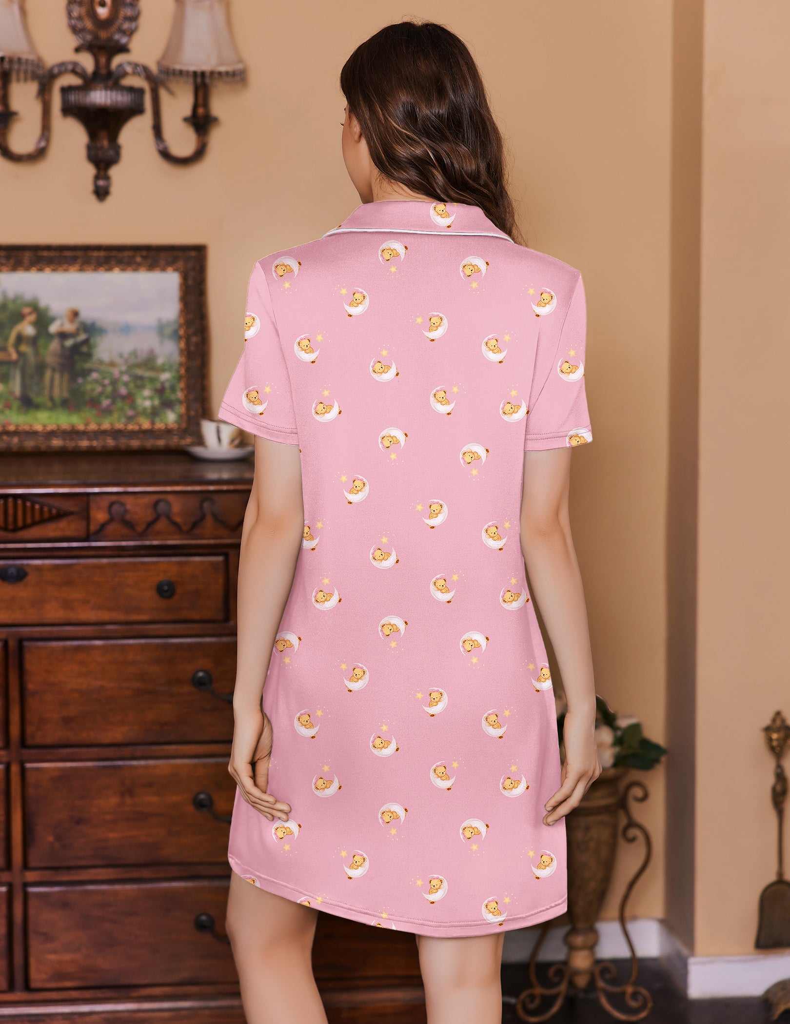 Ekouaer Nursing Nightgown Button Down V-Neck | Maternity Dress