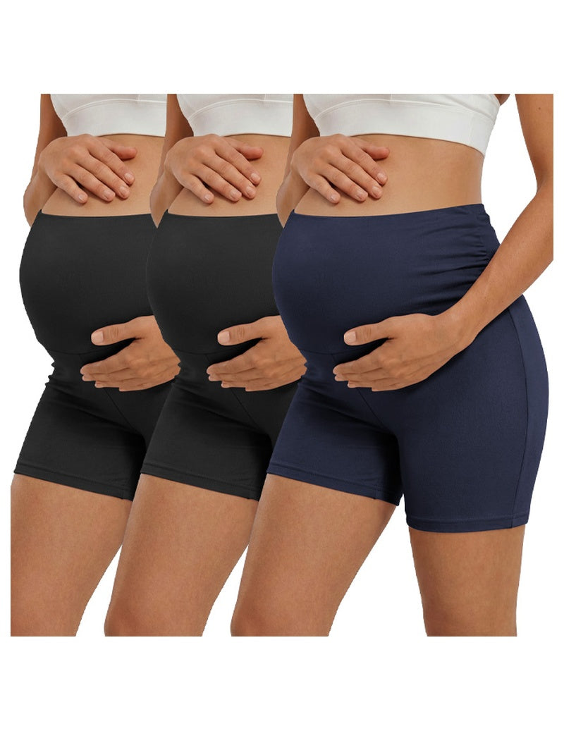 Ekouaer Maternity Biker Shorts Multi-Pack Stretchy Workout