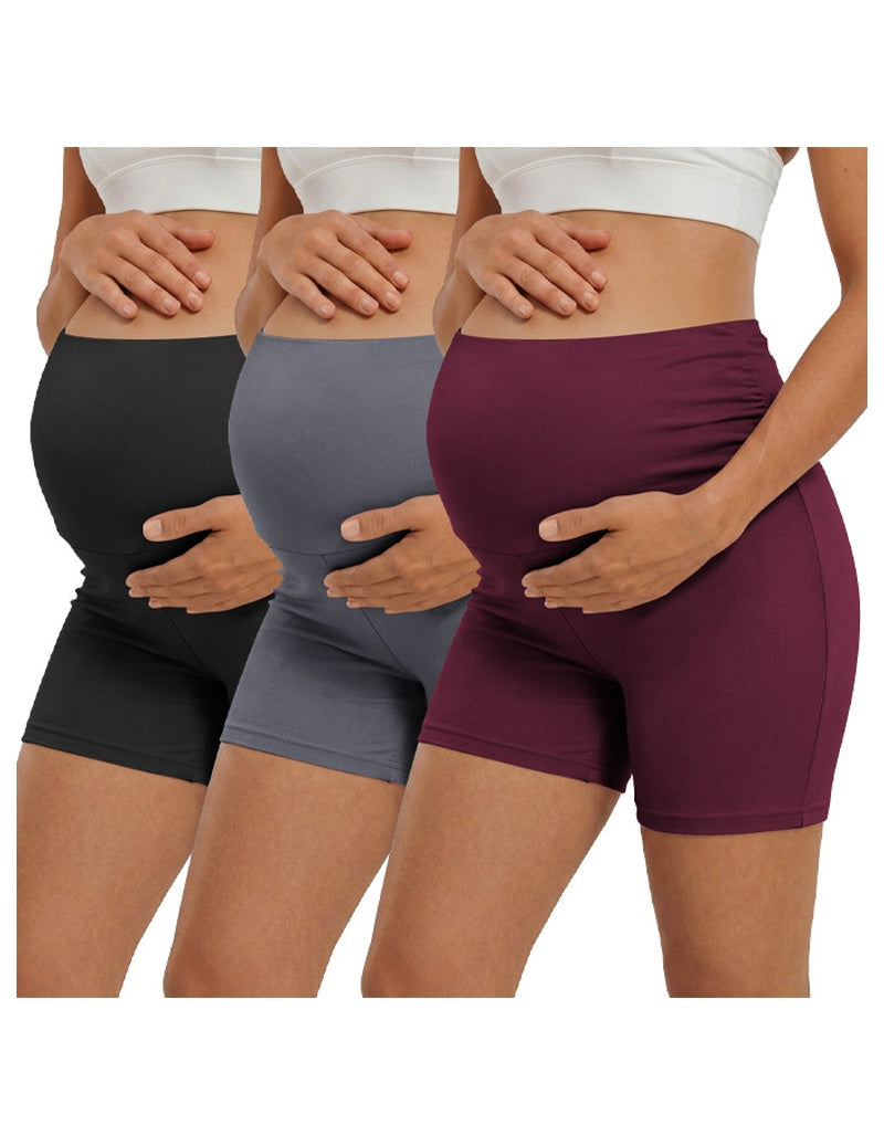 Ekouaer Maternity Biker Shorts Multi-Pack Stretchy Workout