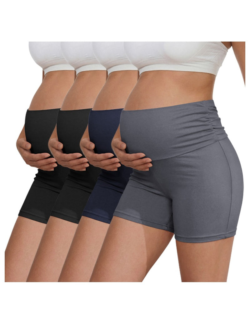 Ekouaer Maternity Biker Shorts Multi-Pack Stretchy Workout