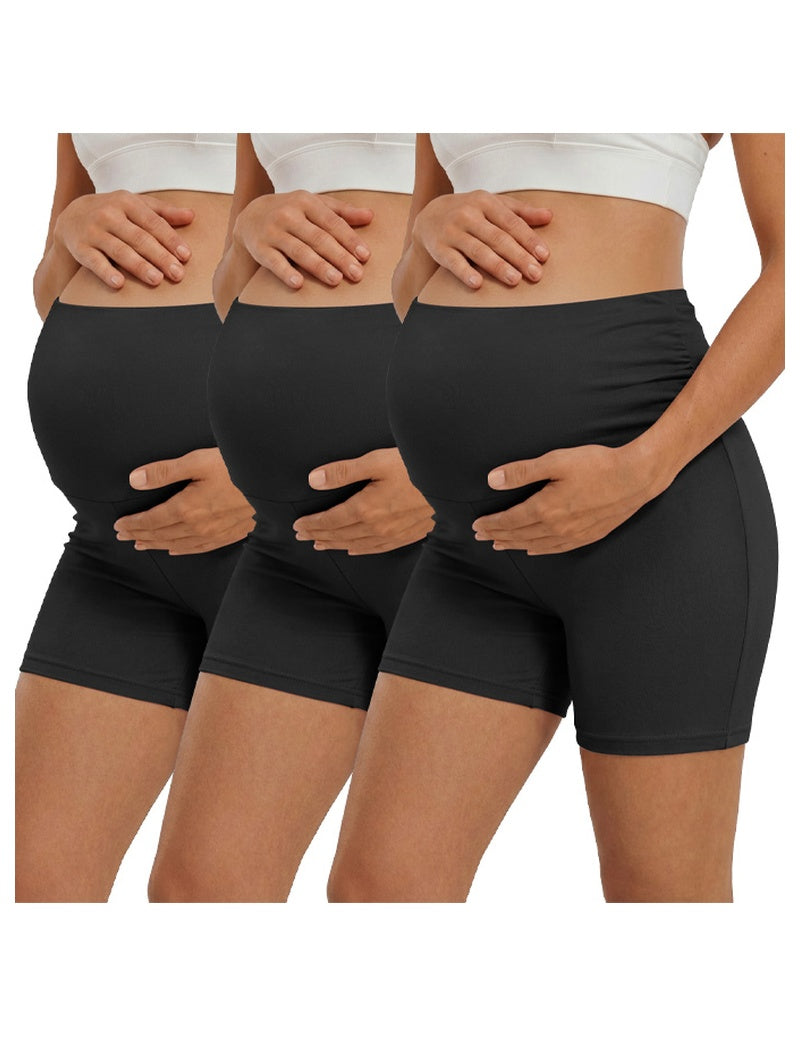 Ekouaer Maternity Biker Shorts Multi-Pack Stretchy Workout