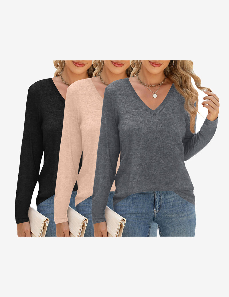 Ekouaer 3 Pack Long Sleeve Shirts Basic Base Tees