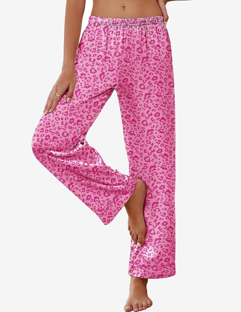 Teddy Silk Satin Pajama Pants Soft Loose Lounge Pants