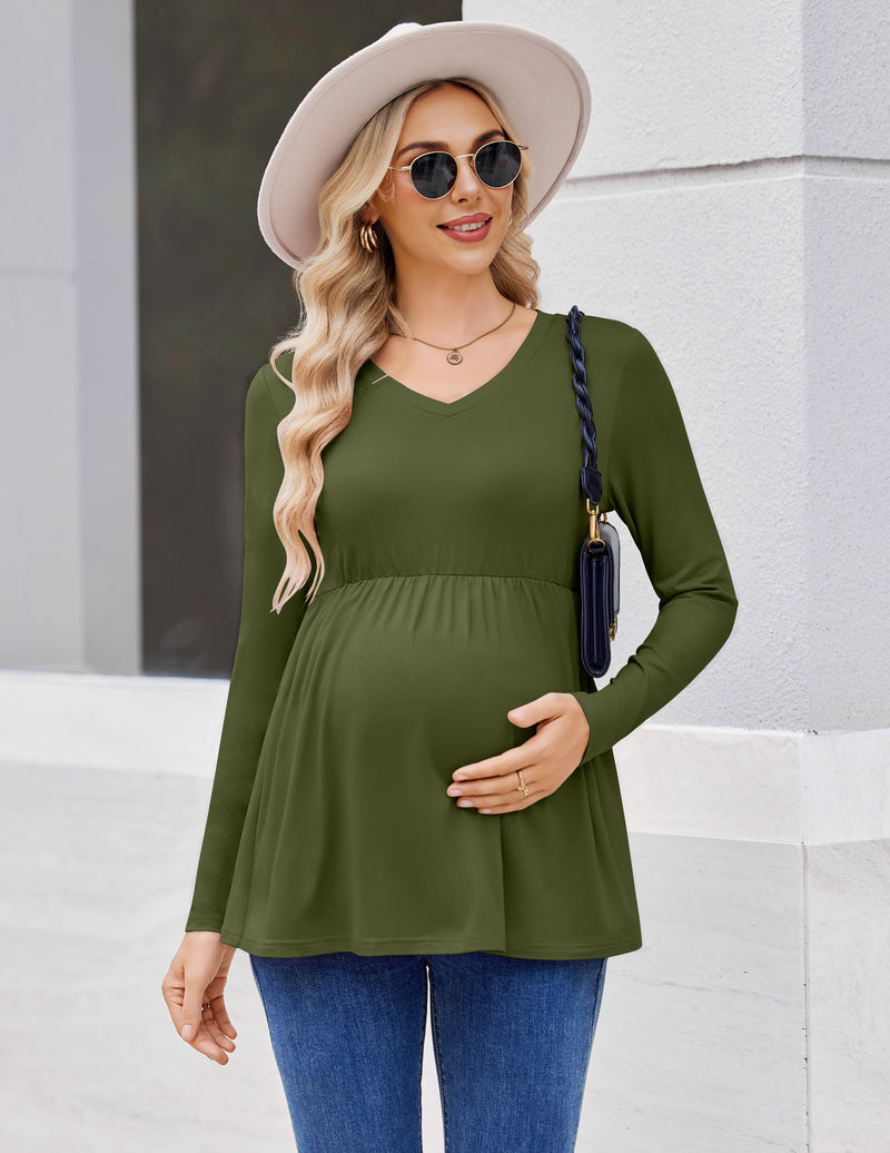 4 Packs Maternity Shirts Long Sleeve Pregnancy Tops