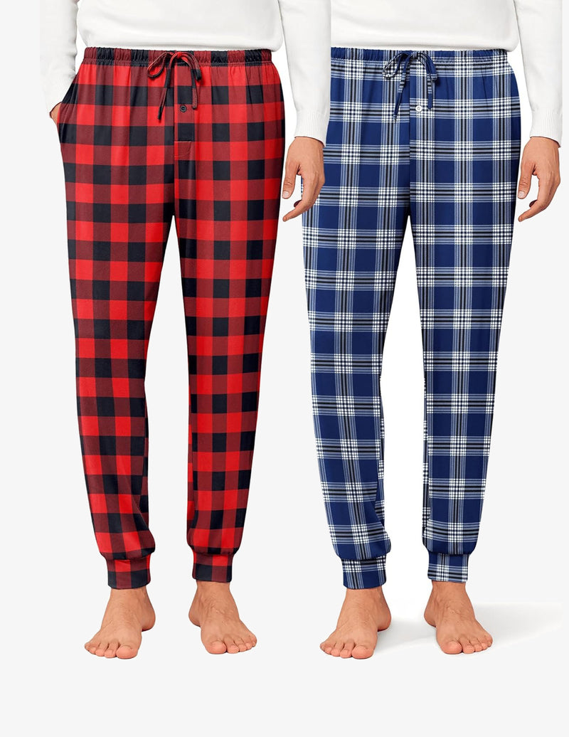 Men's 2 Packs Pajama Pants Comfy Jogger Sleep Pant