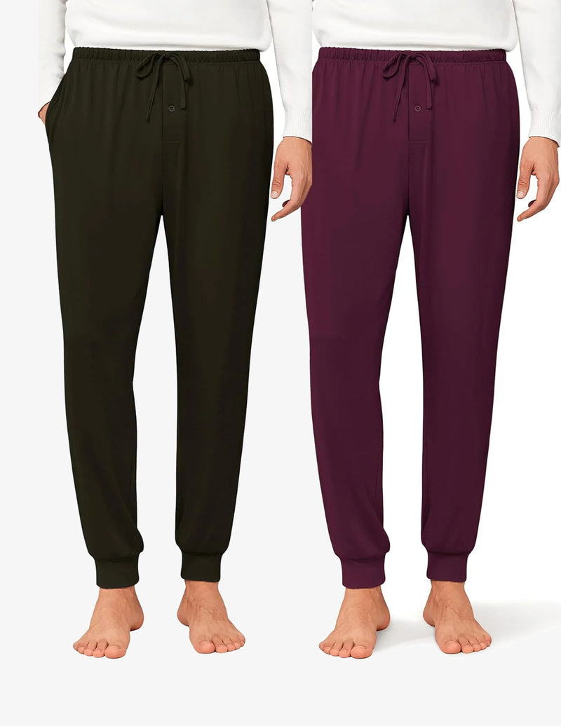 Men's 2 Packs Pajama Pants Comfy Jogger Sleep Pant