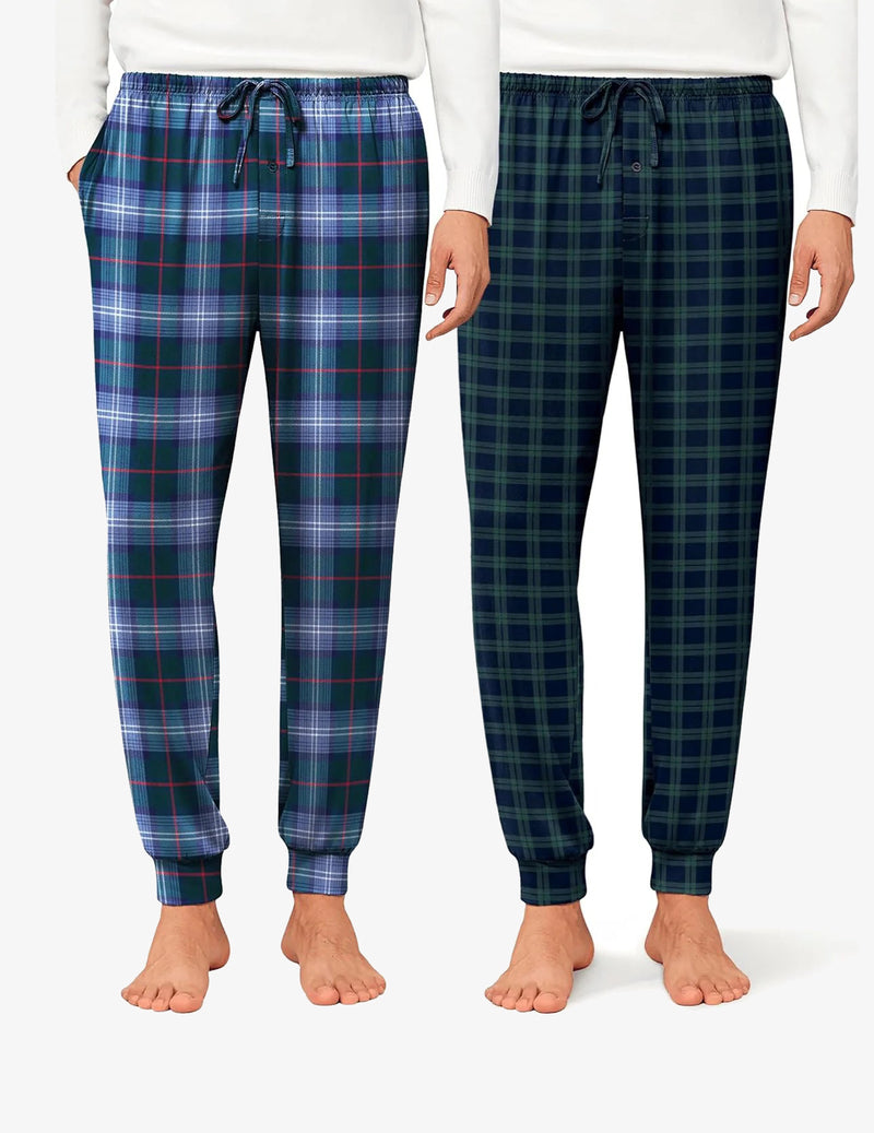 Men's 2 Packs Pajama Pants Comfy Jogger Sleep Pant