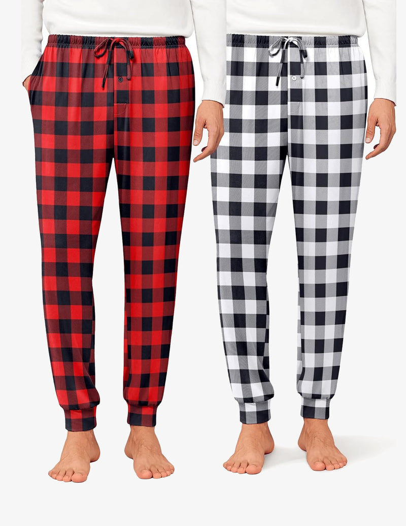 Men's 2 Packs Pajama Pants Comfy Jogger Sleep Pant