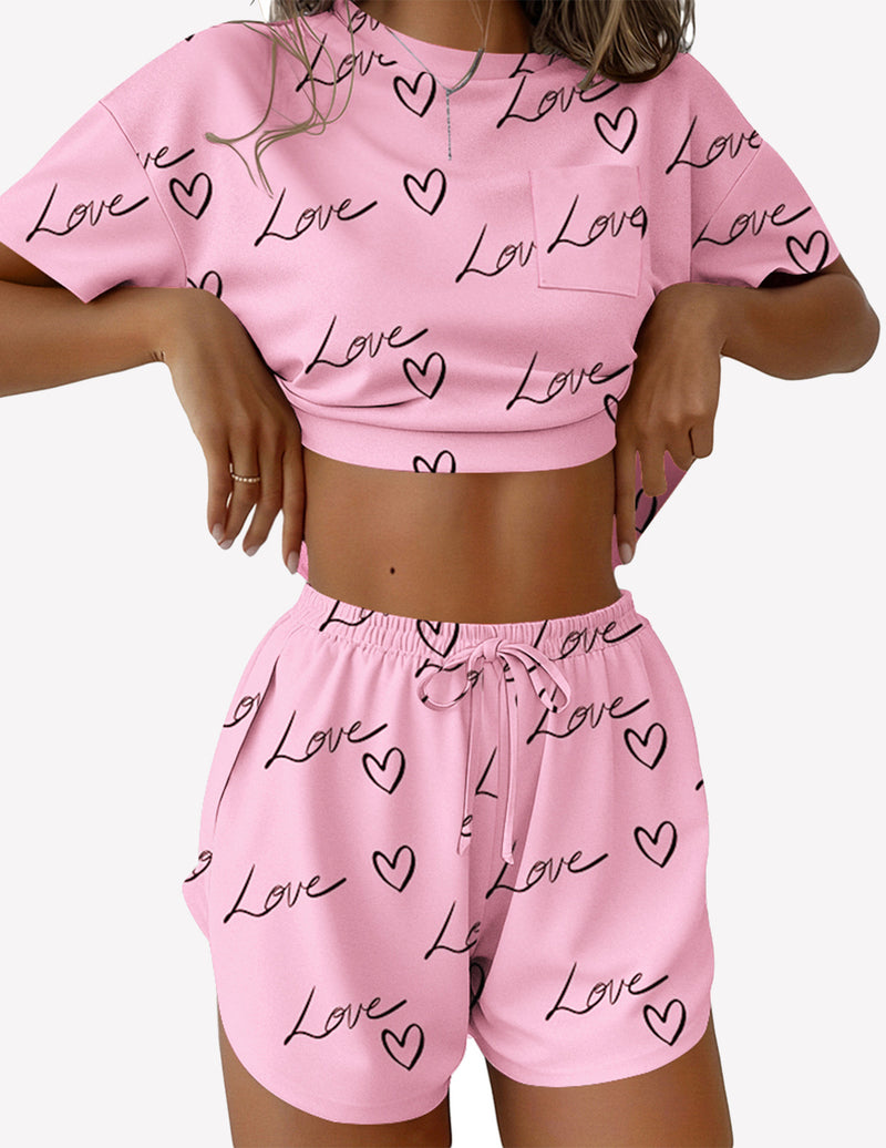 Lounge Sets Side Split Short Pj Sets Cute Pjs 2 Piece