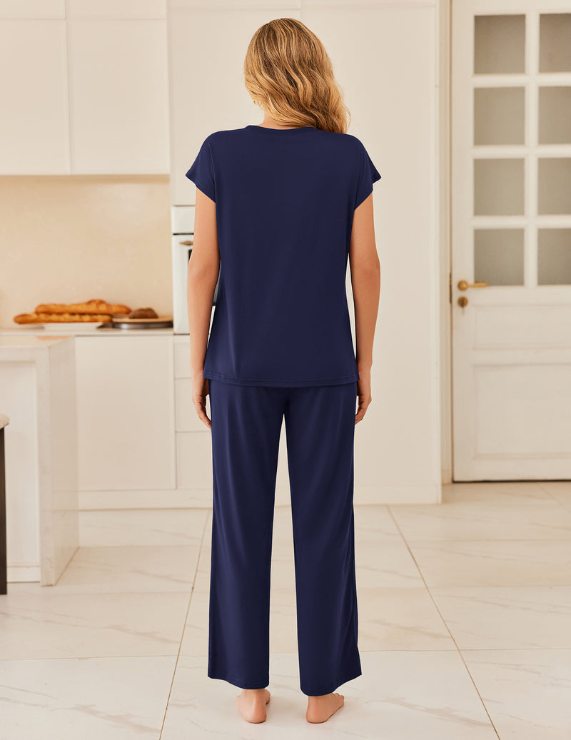 Ekouaer Two Piece Cap Sleeve Summer Set