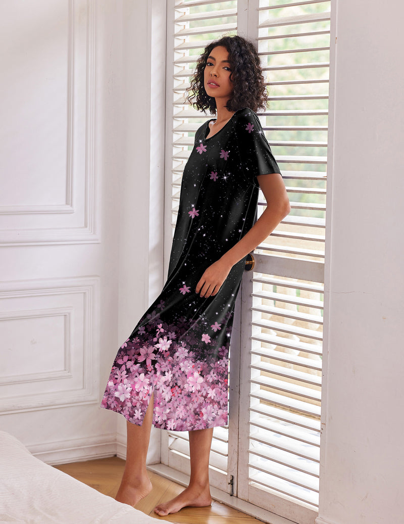 Ekouaer 3-Pack Long Short Sleeve Nightgowns