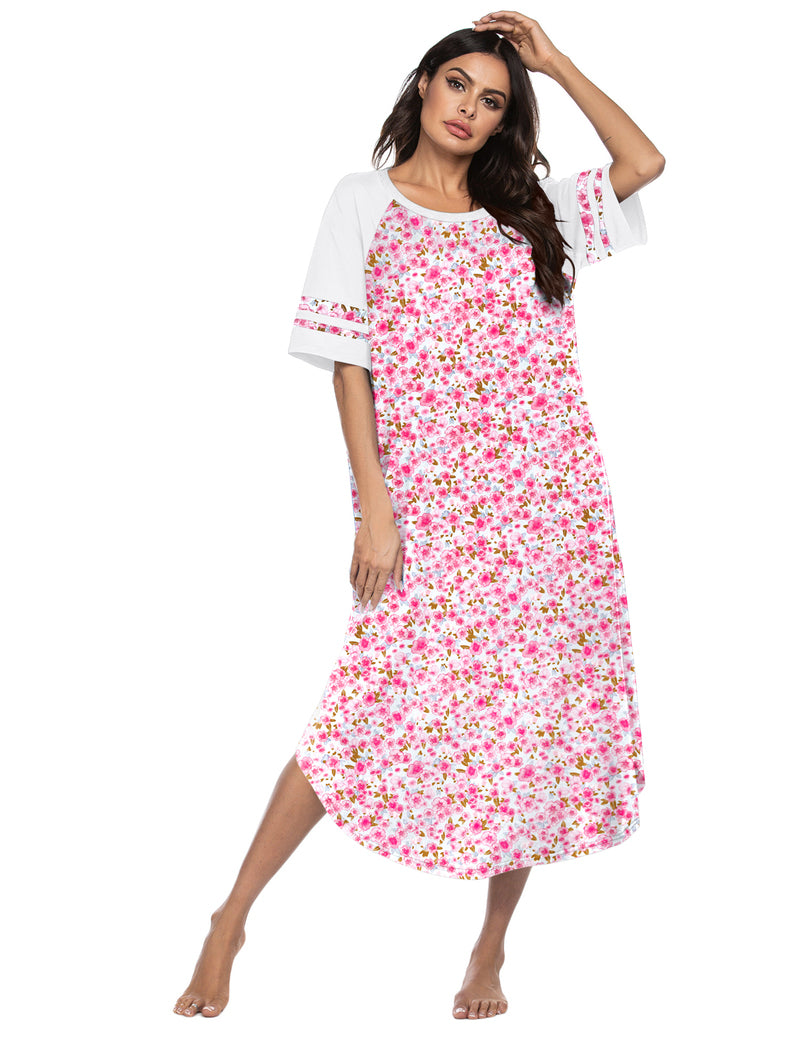 Ekouaer Cotton Long Plus Size Night Gowns