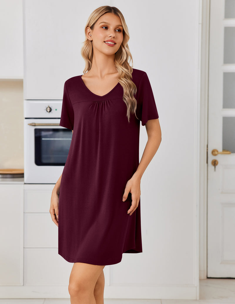 Ekouaer Bamboo Viscose Short Sleeve Night Gowns