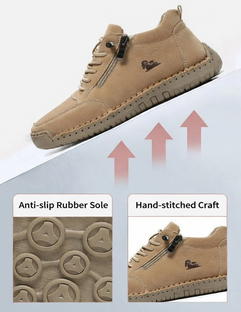 Unisex Microfiber Leather Casual Zip Sneakers