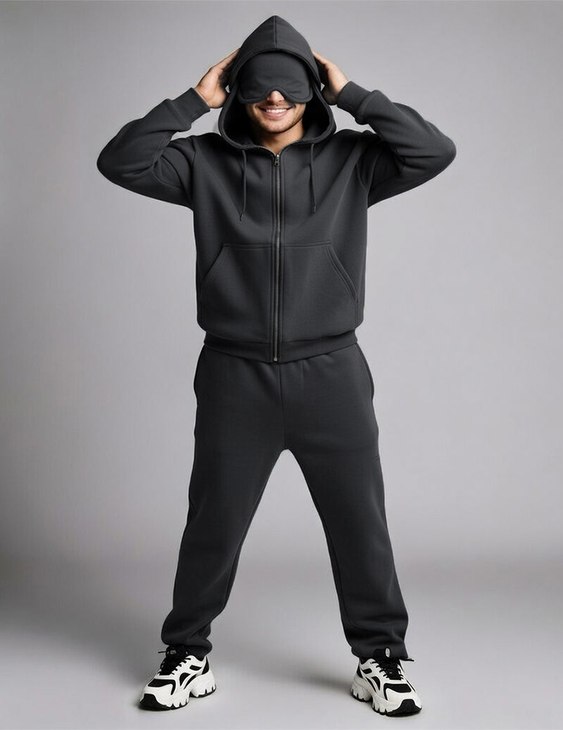 Unisex Oversized Hooded Zip-Up Cozy Tracksuit Set