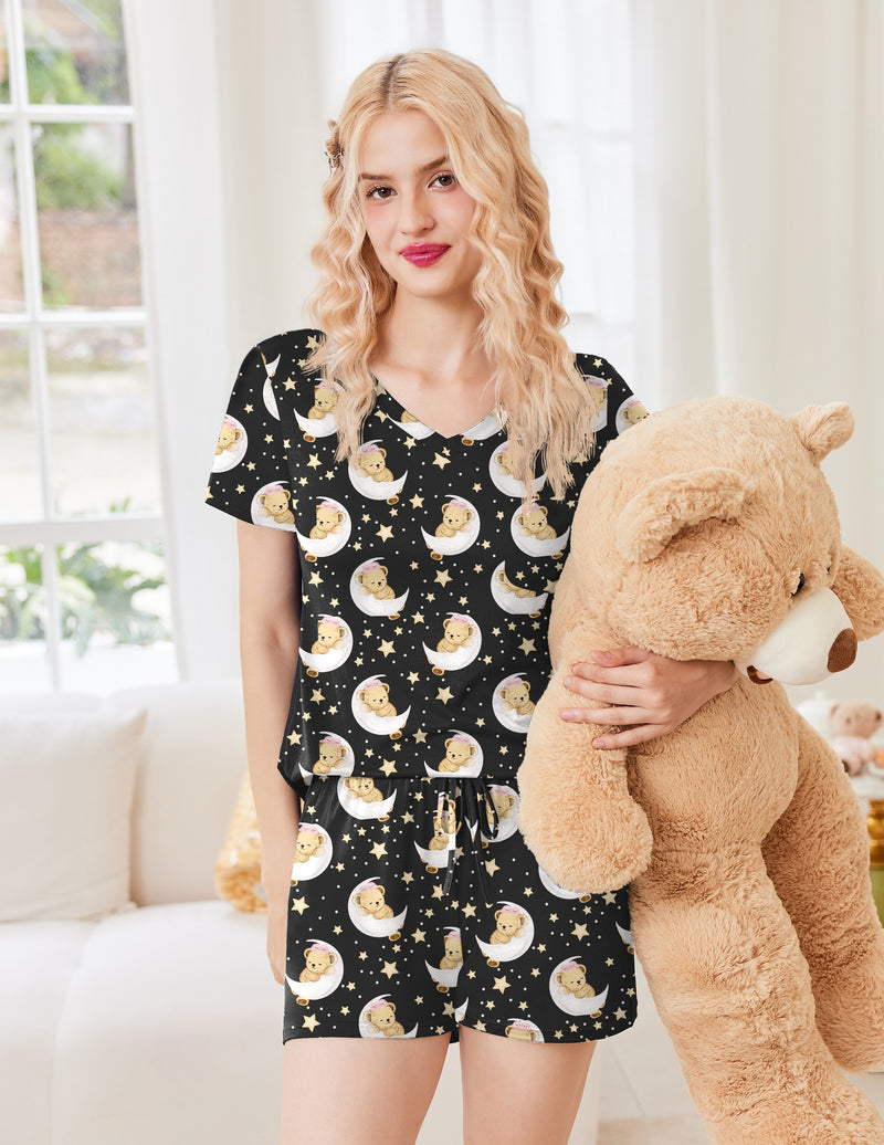 Teddy Pajama Sets Short Sleeve Pajamas Set