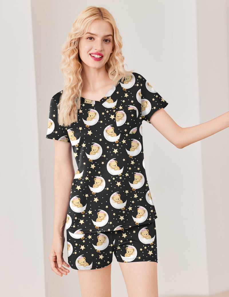 Teddy Pajama Sets Short Sleeve Pajamas Set