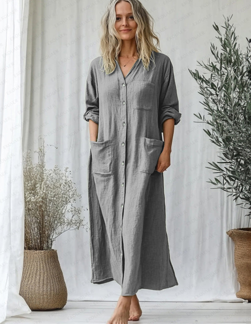 Cozy 100% Cotton Long Dress