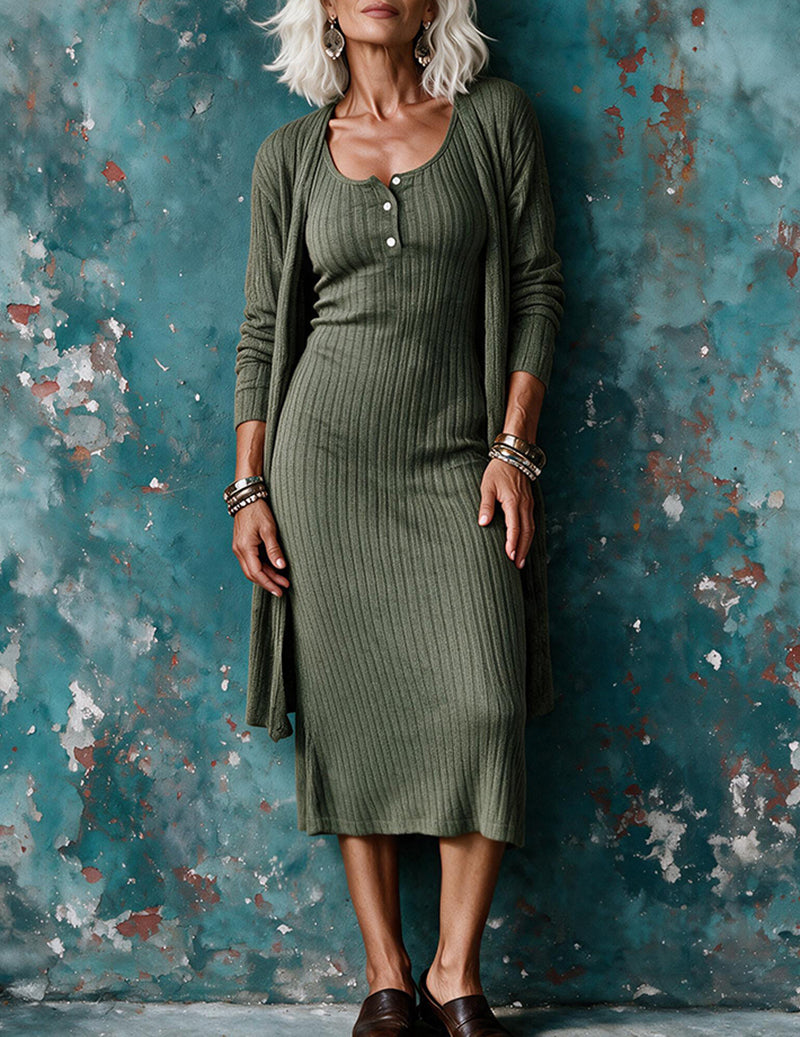 Ekouaer Ribbed Knit 2-Piece Pajama Set for Her – Short Sleeve Loungewear