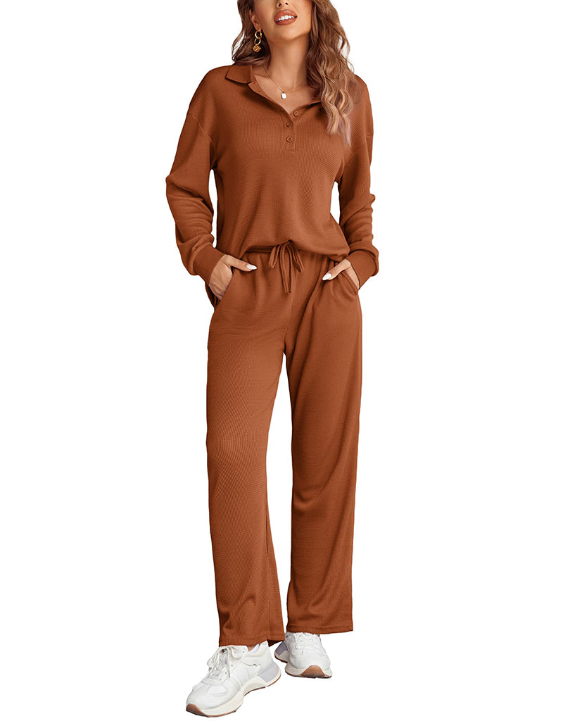 Comfy Waffle Knit Pajamas Set (US Only)