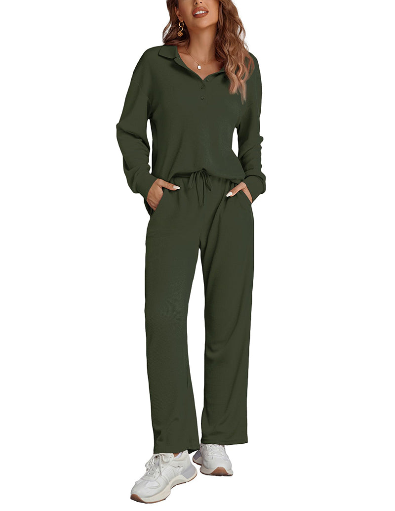 Comfy Waffle Knit Pajamas Set (US Only)