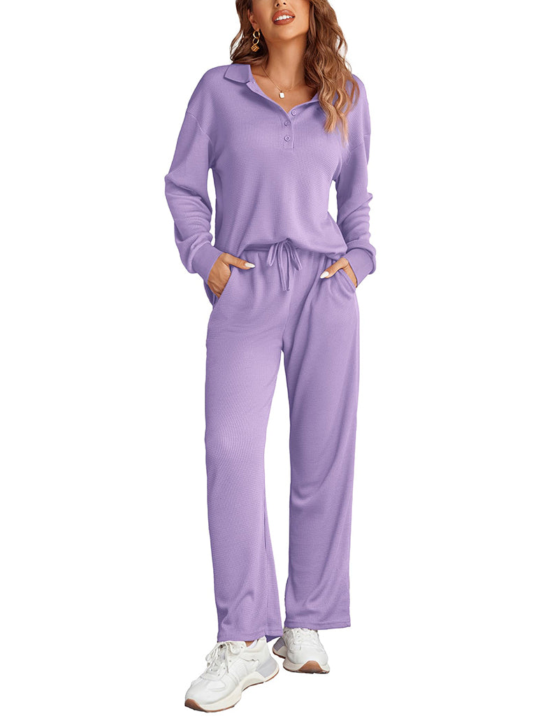 Comfy Waffle Knit Pajamas Set (US Only)