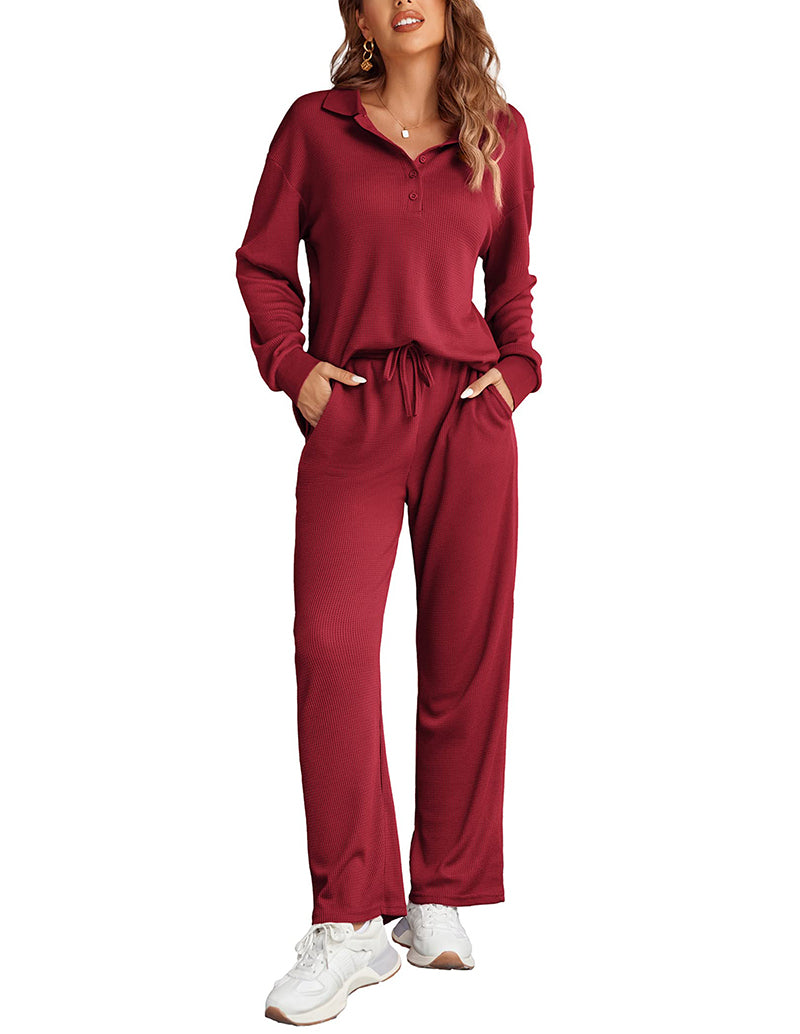 Comfy Waffle Knit Pajamas Set (US Only)