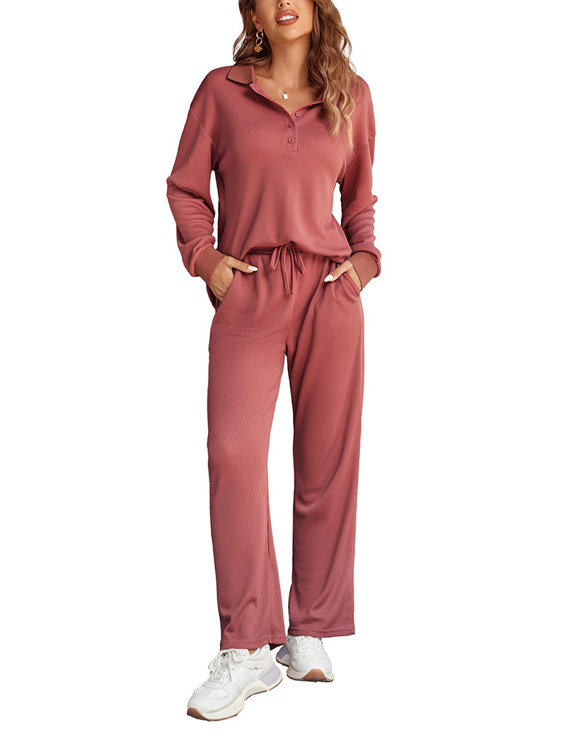 Comfy Waffle Knit Pajamas Set (US Only)