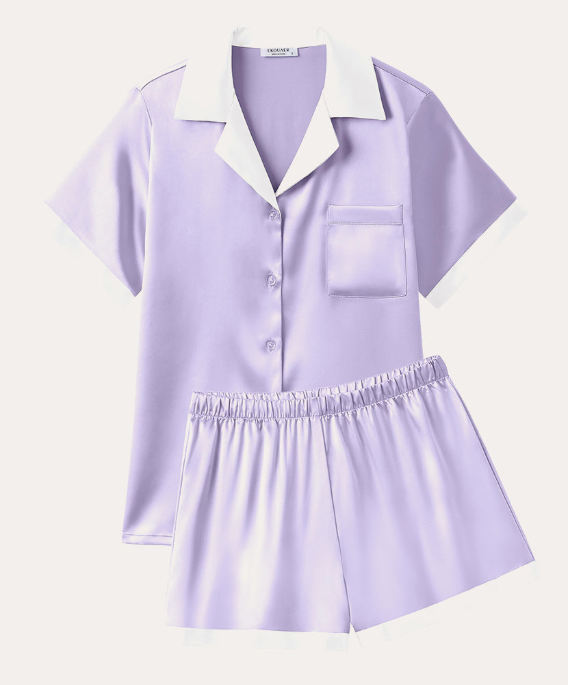 Summer Silk Short Sleeve Pajama Sets (US Only)