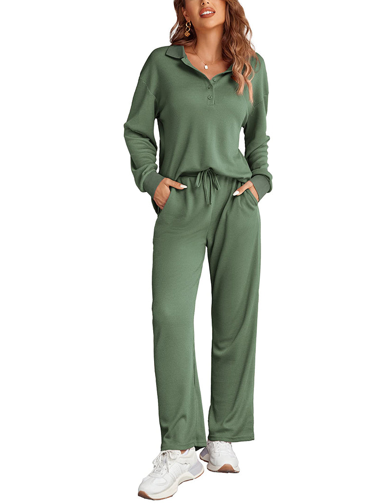 Comfy Waffle Knit Pajamas Set (US Only)