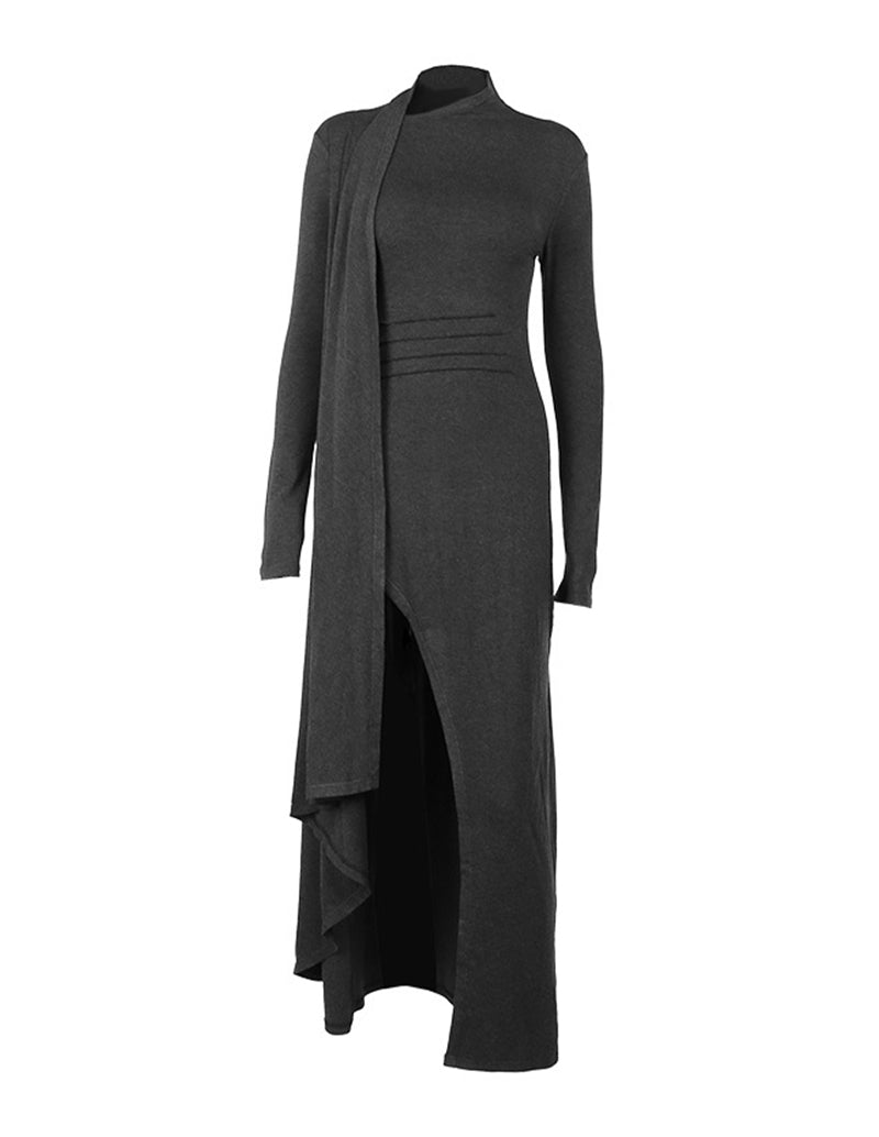 Effortless Asymmetrical Knit Long Dress