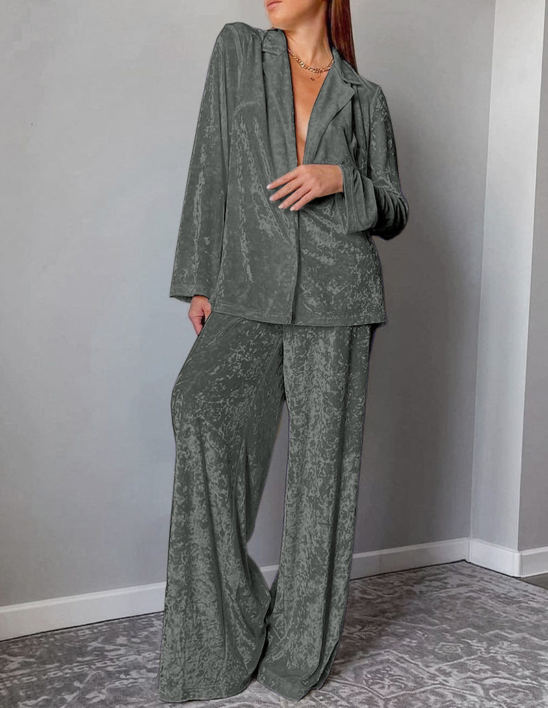 Soft Velour 2-Piece Loungewear Set