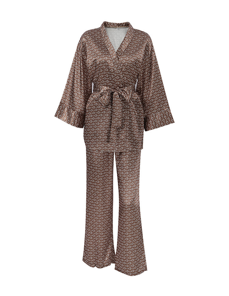 Versatile Cool Feeling Robe Pants Set