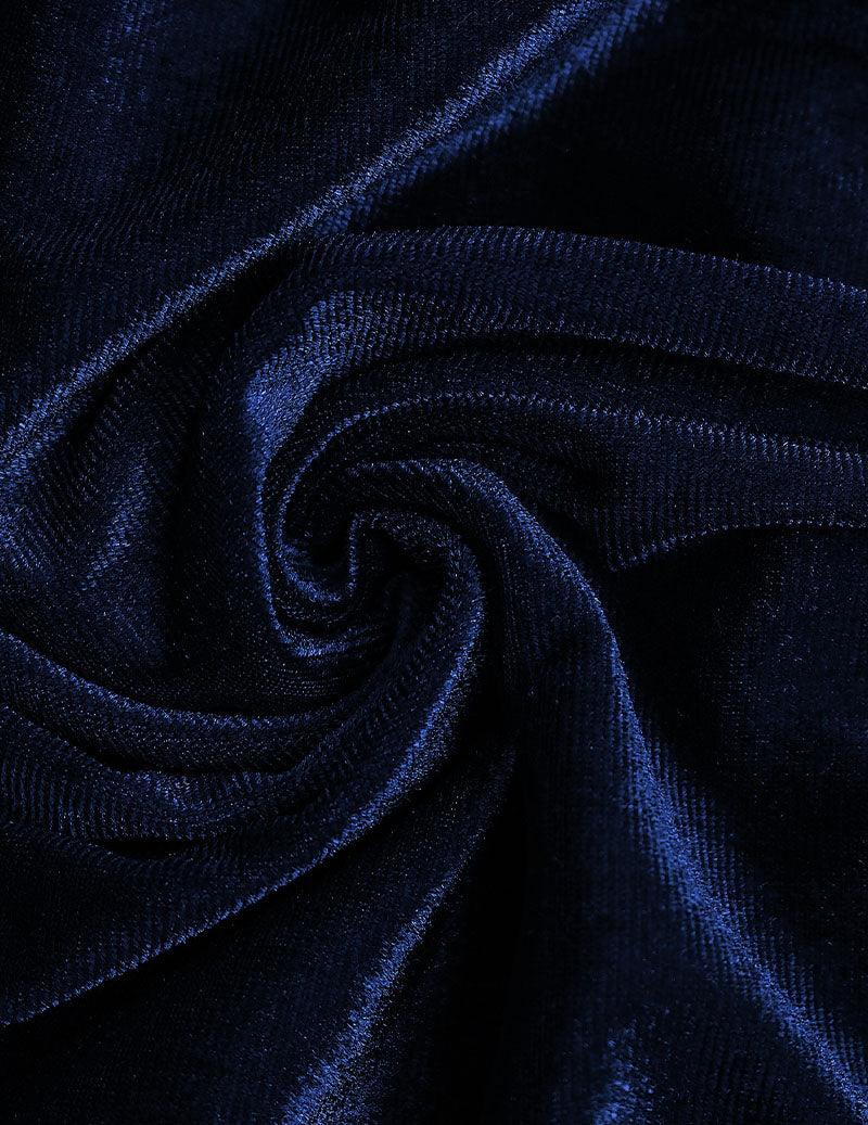 Velvet Notch Neck Ruffle Sleeve Dress