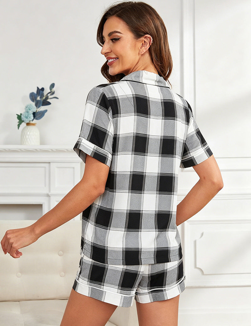2 Piece Viscose Pajama Set Short Sleeve